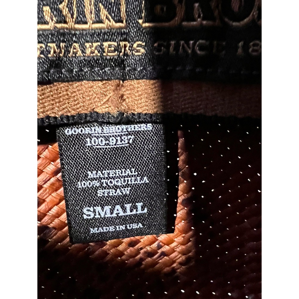 Goorin Bros Brown Straw Fedora with Black Band - Picture 5 of 7